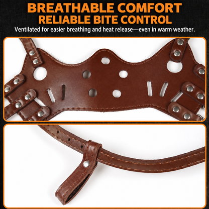 🐾 Adjustable PU Leather Dog Muzzle – Breathable, Secure & Bite-Resistant