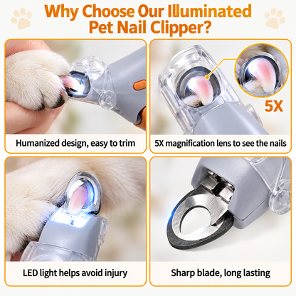 🐾 LED Pet Nail Clippers – Safer, Easier Trimming for Dogs & Cats